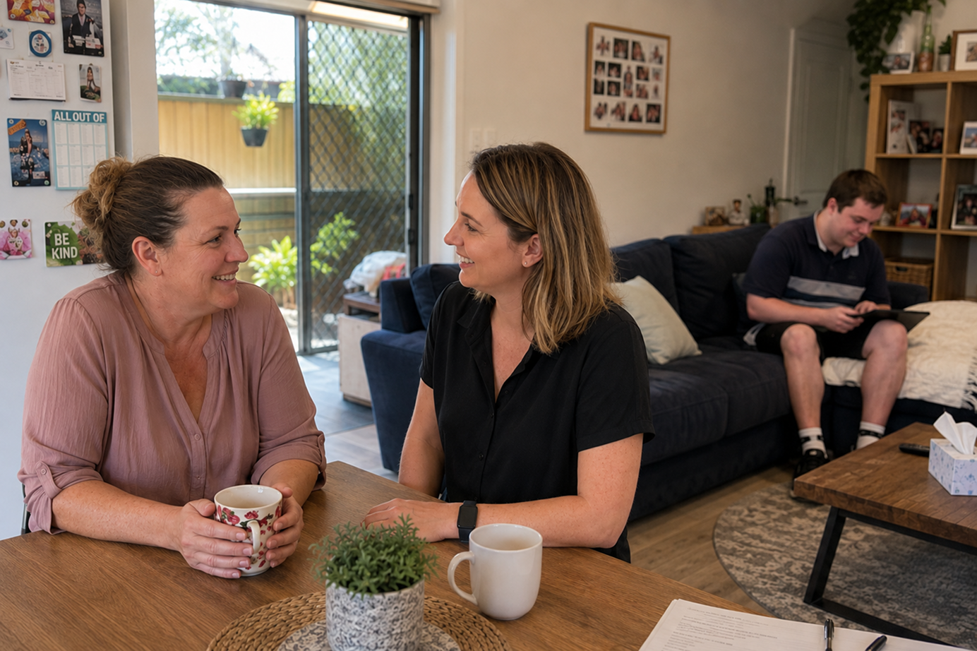 Family receiving coordinated support